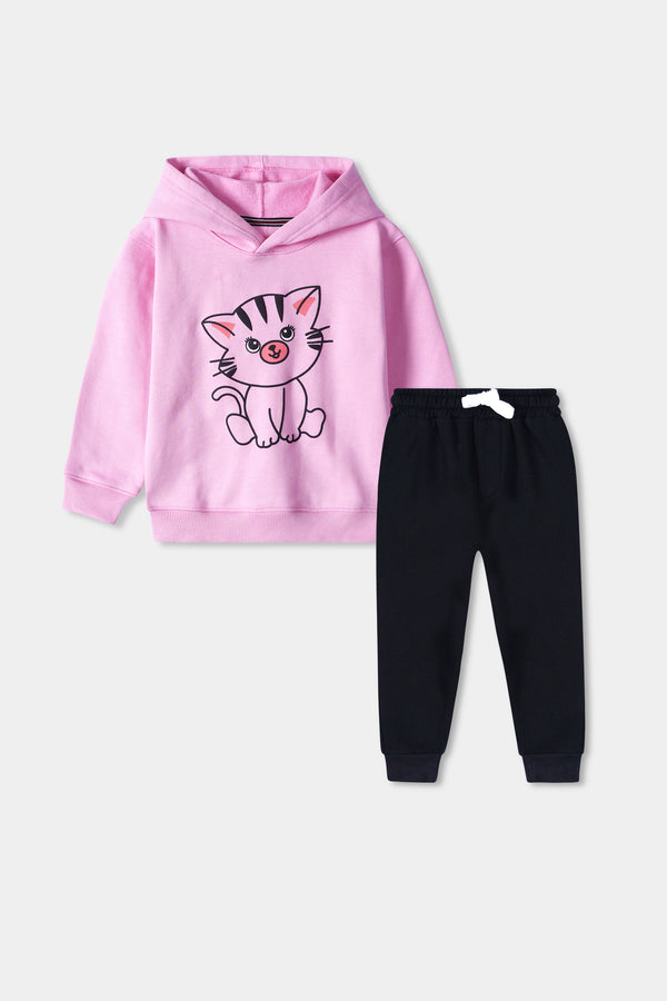 Premium Quality" Cotton Fleece" Cat Printed" Track Suit For kids.