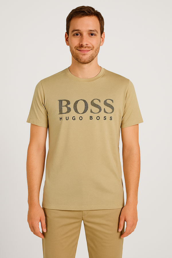 Boys   Hugo Boss Logo T-Shirt - Light Brown