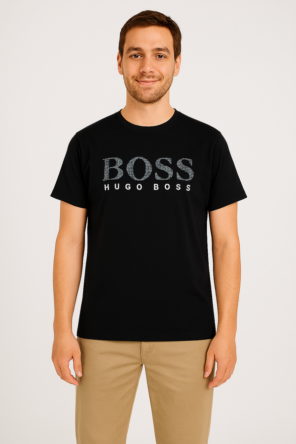 Boys Hugo Boss Logo T-Shirt - Navy red