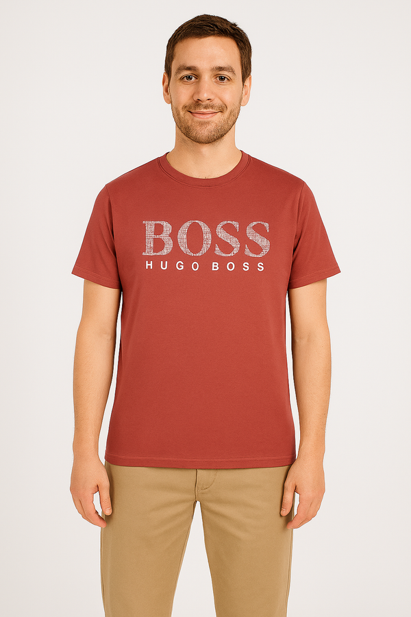 Boys Hugo Boss Logo T-Shirt - Navy red
