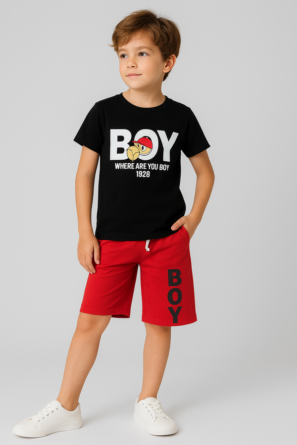 Boys Soft Cotton Graphic Summer Tracksuit